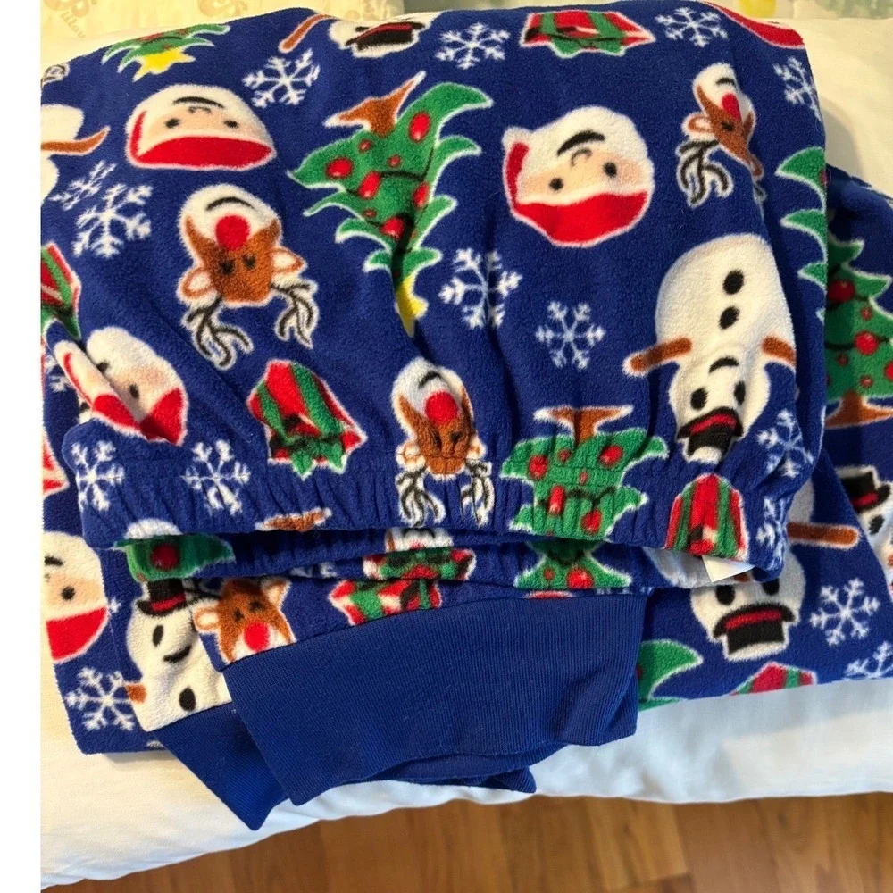 The Childrens Place Kids Fleece‎ Pajama Pants XXL TALL Blue Christmas preowned